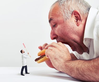 man eating burger  clipart