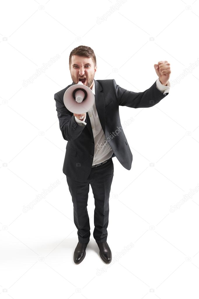 businessman with megaphone