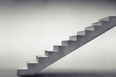 stairs in grey room clipart
