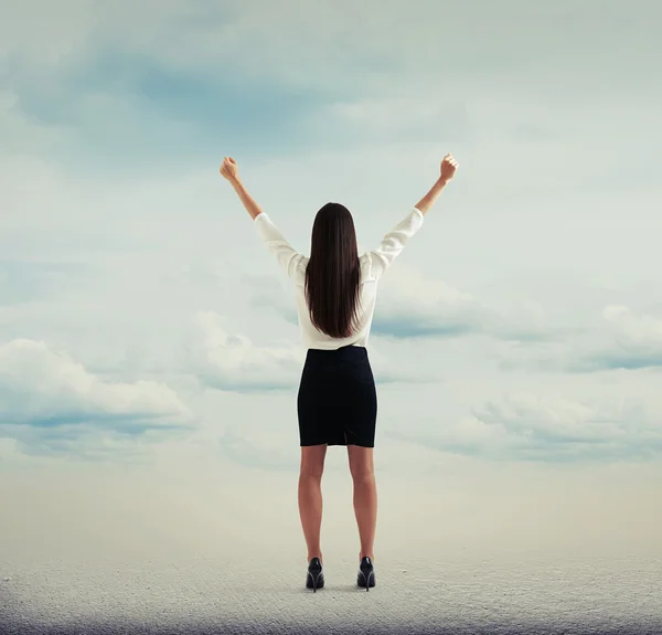 Happy woman over abstract background — Φωτογραφία Αρχείου