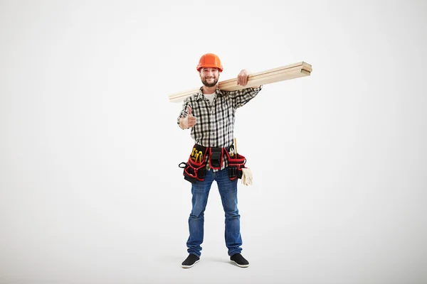 Smiley builder em uniforme — Fotografia de Stock