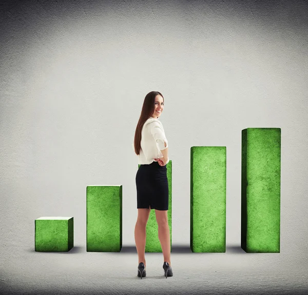 Woman turning back and looking — Stock Photo, Image