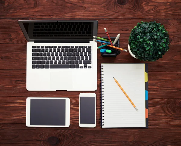 Top view of business workplace — Stock Photo, Image