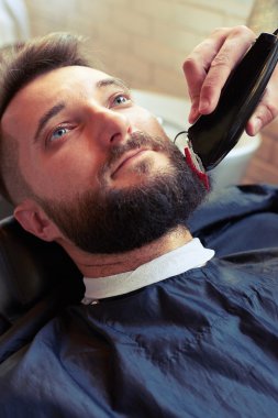 client in professional barbershop clipart