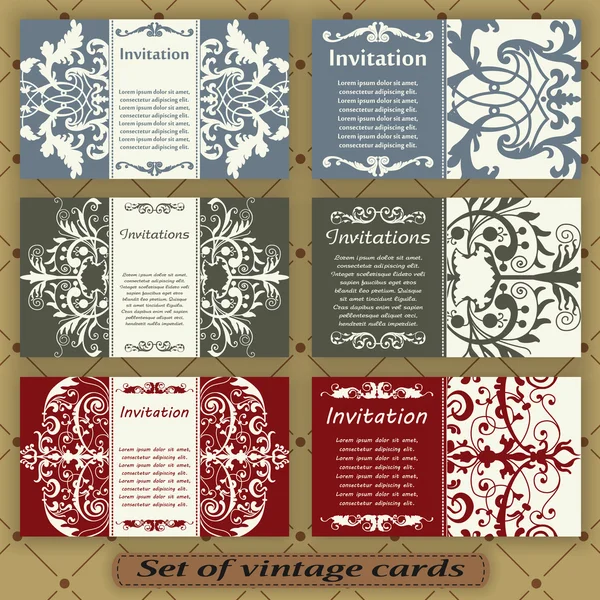 Set of vintage cards — Stock Vector