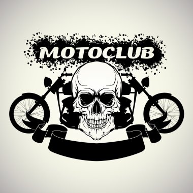 Kafatası ile Motoclub etiket