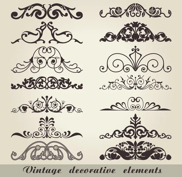 Elementos decorativos vintage — Archivo Imágenes Vectoriales