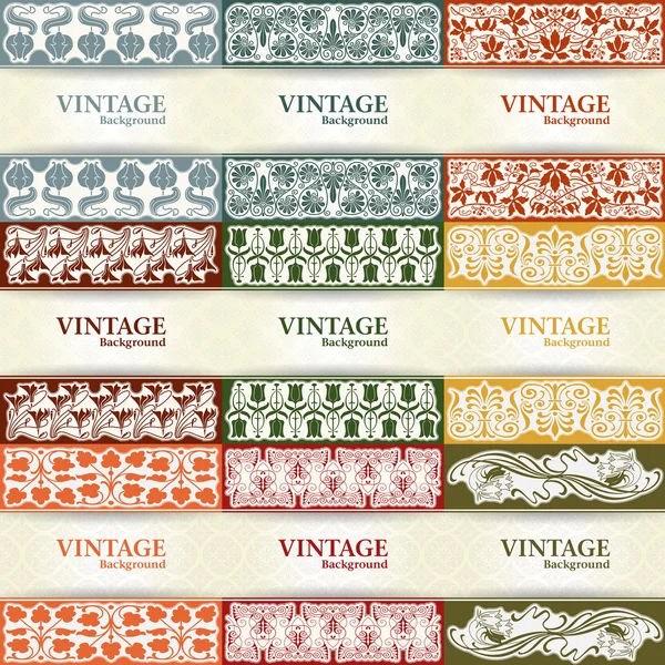 Ensemble de décors vintage — Image vectorielle