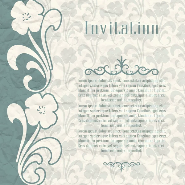 Invitación vintage con flores — Archivo Imágenes Vectoriales