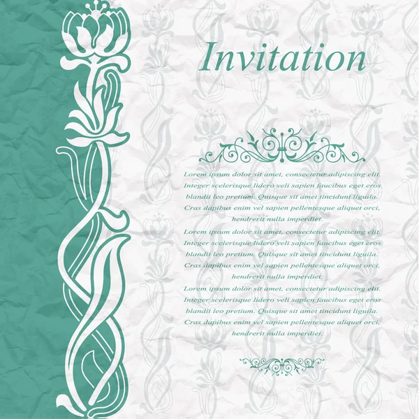 Vintage  invitation with flowers — Stock Vector