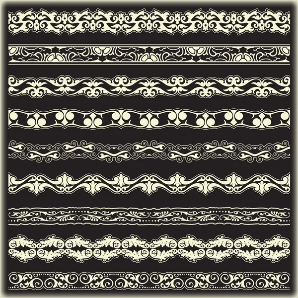 Vintage border set voor ontwerp — Stockvector