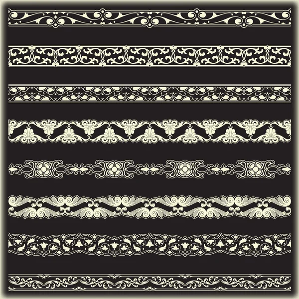 Vintage border set voor ontwerp — Stockvector