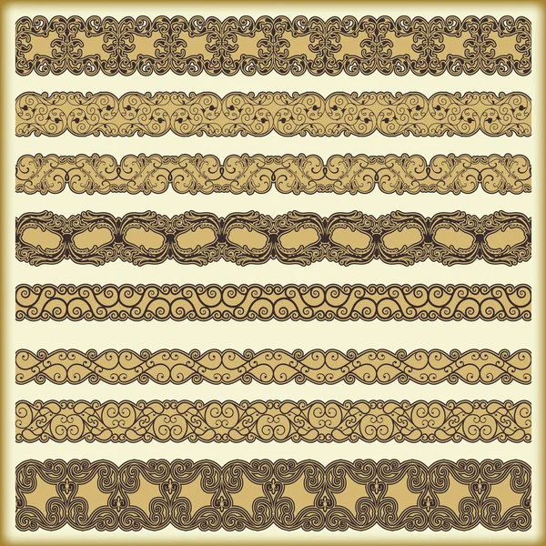 Vintage border set voor ontwerp — Stockvector