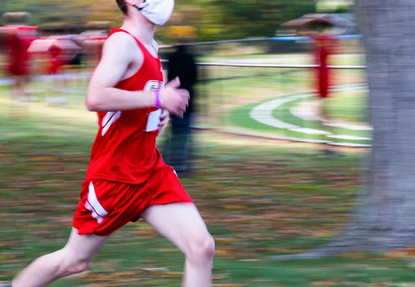 Corridore Fondo Del Liceo Con Uno Sfondo Sfocato Mentre Finisce — Foto Stock