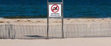 Güneşli bir Mart gününde, bataklık çayırındaki plajda yüzmek yasaktır..