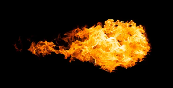 Tűzgolyó elszigetelt fekete — Stock Fotó