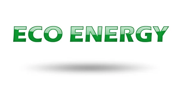 Φράση Eco ενέργειας με πράσινα γράμματα και σκιά. — Φωτογραφία Αρχείου