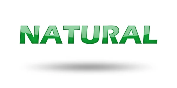 Palavra Natural com letras verdes e sombra . — Fotografia de Stock