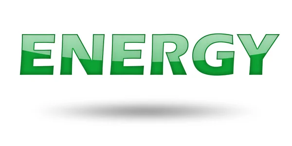 Palavra Energia com letras verdes e sombra . — Fotografia de Stock