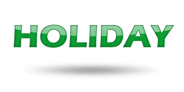 Word Holiday with green letters and shadow. — Stock Photo, Image