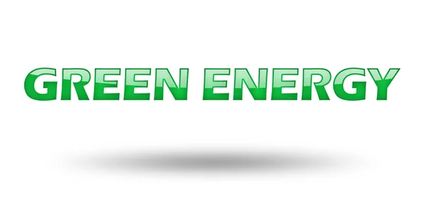 Tekst groene energie met groene letters en schaduw. — Stockfoto