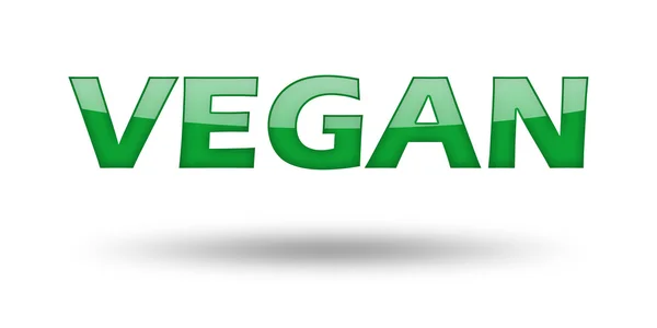 Λέξη Vegan με πράσινα γράμματα και σκιά. Φωτογραφία Αρχείου