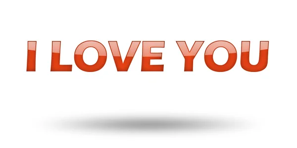 Text I LOVE YOU with red letters and shadow. — Stock Photo, Image