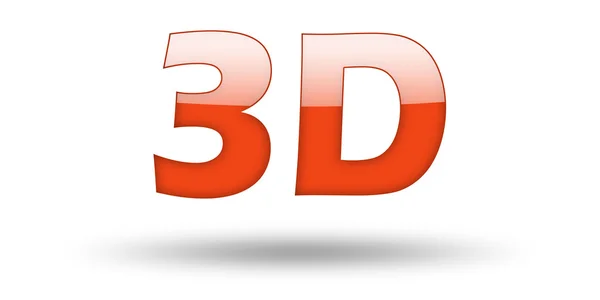 Text 3d s červenými písmeny a stín. — Stock fotografie