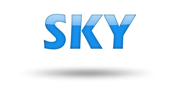 Слово SKY з синіми літерами і тіні . — стокове фото