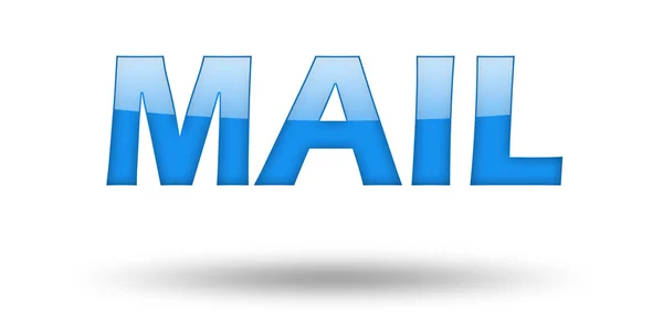 Word MAIL with blue letters and shadow. — Stock Photo, Image