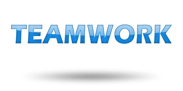 Word TEAMWORK con lettere blu e ombra . — Foto Stock