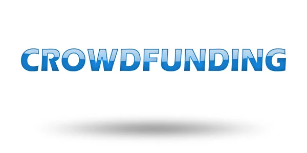 Texto Crowdfunding con letras azules y sombra . — Foto de Stock