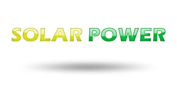 Κείμενο ηλιακής ενέργειας με πολύχρωμα γράμματα και σκιά. — Φωτογραφία Αρχείου