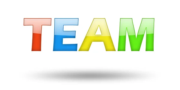 Text  TEAM with colorful letters and shadow. — Stock Photo, Image