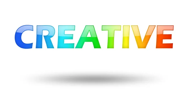 Testo creativo con lettere colorate e ombra . — Foto Stock