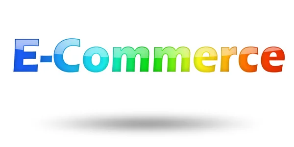 Text E-Commerce with colorful letters and shadow. — Stock Photo, Image