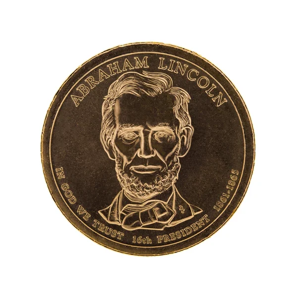 Moneda presidencial estadounidense de un dólar - Abraham Lincoln —  Fotos de Stock