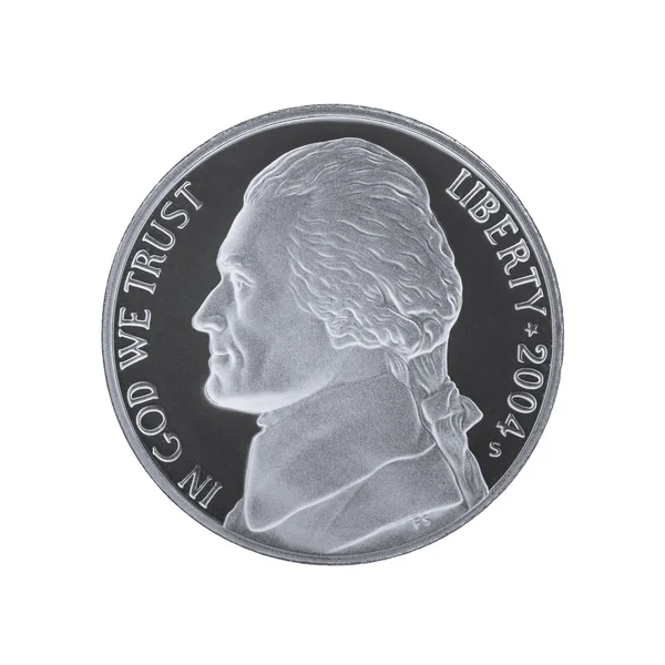 Thomas Jefferson 5 美分 — 图库照片