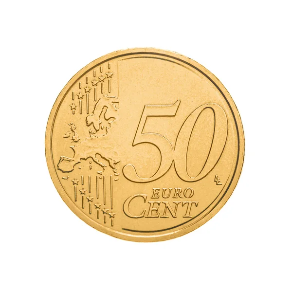 Pièce de cinquante centimes d'euro — Photo