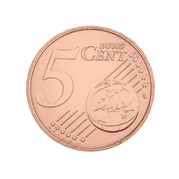 五欧元美分硬币 — 图库照片