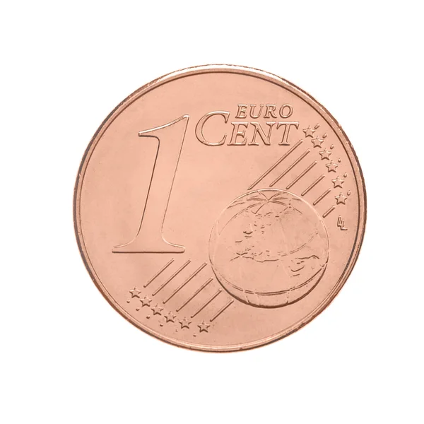 Jedno euro mince centů — Stock fotografie