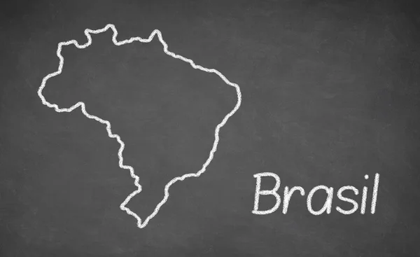 Brasil map drawn on chalkboard — Stock Photo, Image