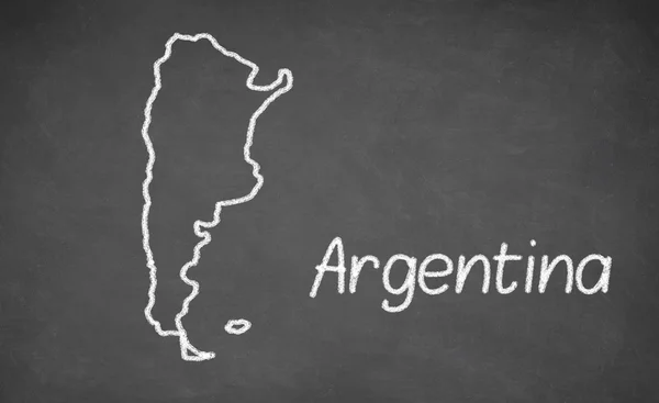 Argentina mapa dibujado en pizarra — Foto de Stock