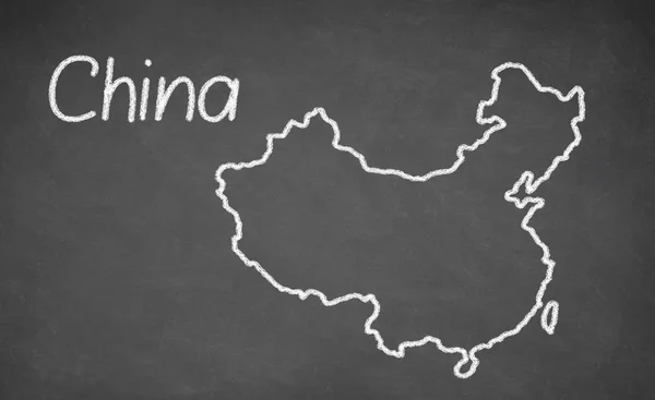 China map drawn on chalkboard — Stock Photo, Image