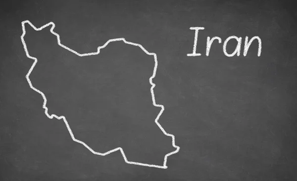 Irán mapa dibujado en pizarra —  Fotos de Stock