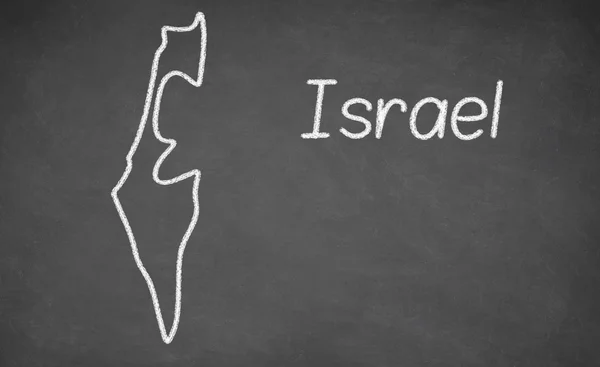 Israel map drawn on chalkboard — Stock Photo, Image