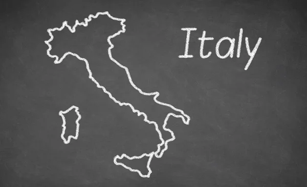 Ιταλία χάρτη αποτυπωμένο σε πίνακα κιμωλίας — Φωτογραφία Αρχείου