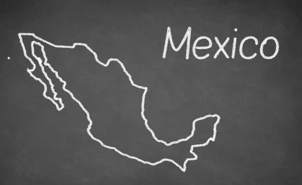 墨西哥地图画在黑板上 — 图库照片