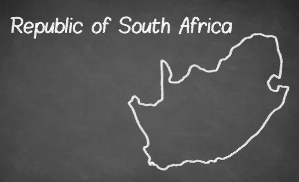 South Africa map drawn on chalkboard — Stock Photo, Image