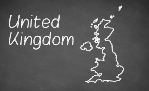 Karte des Vereinigten Königreichs auf Kreide gezeichnet — Stockfoto